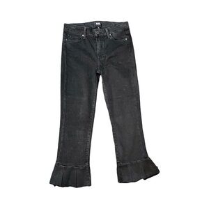 Paige | Black Rafaella Joannie Raw Hem Cropped Jeans, Size 27